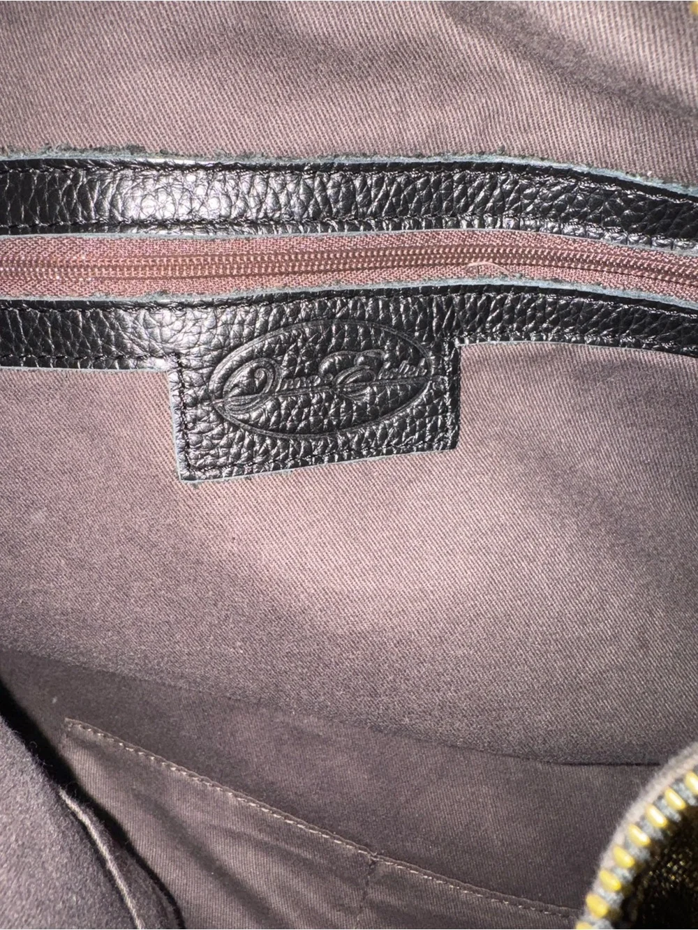 Onna Ehrlich Black Leather Satchel with Gold Charm - Women’s Everyday Tote